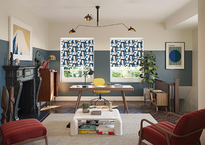 Archways, Navy - Twist&Fit Roller Blind - Image 8